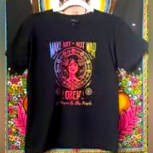 Obey Make Art Not War Graphic T-Shirt Size Small